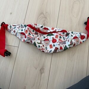 Festive Santa Print Fanny Pack